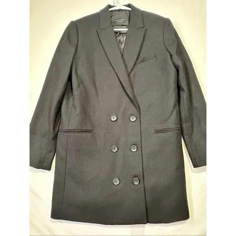 EQUIPMENT Depuis 1976 Women's Black Blazer Wool Oversized Black Jacket, Size 8 M